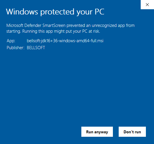 Windows Defender SmartScreen Issue
