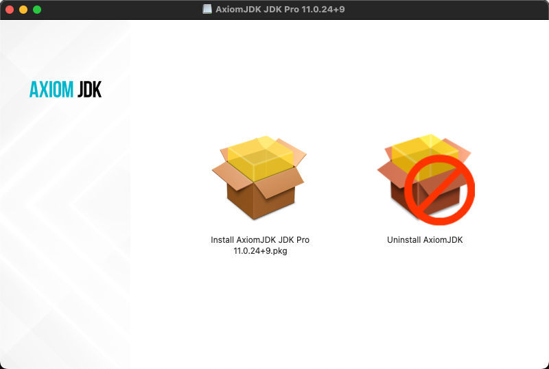 Установочный пакет Axiom JDK Pro