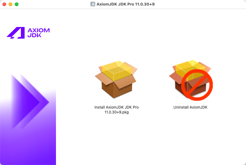 Установочный пакет Axiom JDK Pro