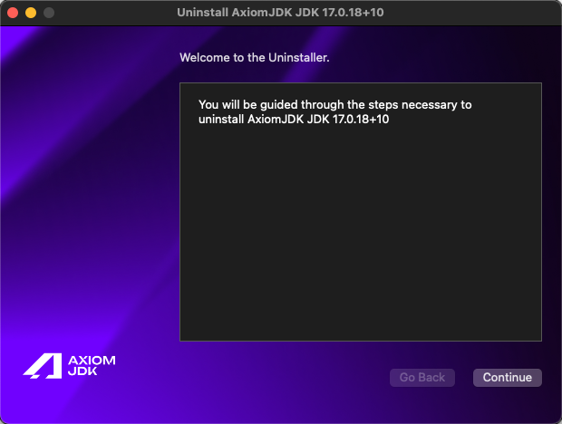 Деинсталлятор Axiom JDK Pro