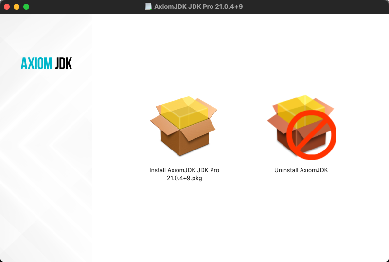 Установочный пакет Axiom JDK Pro