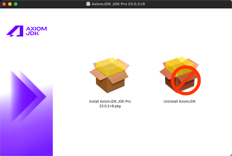 Установочный пакет Axiom JDK Pro