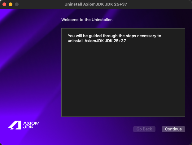 Деинсталлятор Axiom JDK Pro
