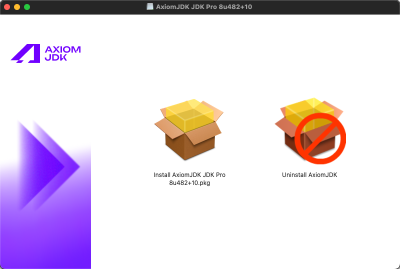 Установочный файл Axiom JDK Pro