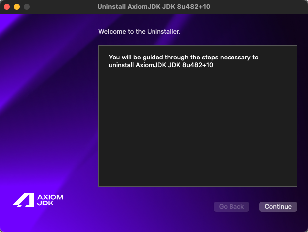 Деинсталлятор Axiom JDK Pro