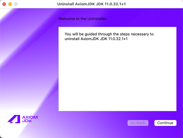 Деинсталлятор  Axiom JDK Pro