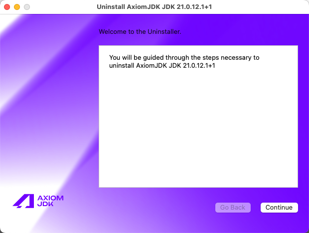 Деинсталлятор  Axiom JDK Pro